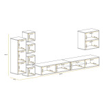 Paris Prix Ensemble Meuble TV "Switch XXVI" 320cm Blanc & Naturel