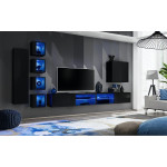 Paris Prix Ensemble Meuble TV "Switch XXVI" 320cm Noir