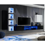 paris prix Ensemble Meuble TV "Switch XXVI" 320cm Noir & Blanc