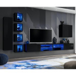 paris prix Ensemble Meuble TV "Switch XXVI" 320cm Noir