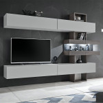 paris prix Ensemble Meuble TV "Tokyo" 250cm Gris & Chêne