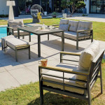 Paris Prix Ensemble Repas De Jardin 7 Places "Cayenne" 180cm Gris Anthracite