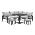 paris prix Ensemble Repas de jardin 7 Places "Ibiza" 195cm Gris Anthracite