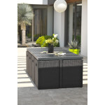 Paris Prix Ensemble Repas De Jardin 8 Places "Encastrable" 210cm Noir