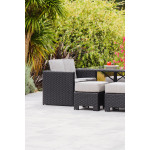 Paris Prix Ensemble Repas De Jardin 8 Places & Housse "Oceane Lunch" 143cm Noir