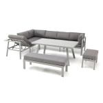 paris prix Ensemble Repas de jardin 9 Places "Antalya" 213cm Gris