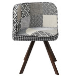 Paris Prix Ensemble Table à Manger & 4 Chaises "Patchwork" 100cm Gris