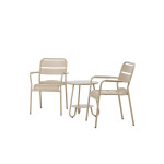 Paris Prix Ensemble Table D'Appoint De Jardin & 2 Chaises "Faro" 55cm Beige