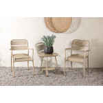 Paris Prix Ensemble Table D'Appoint De Jardin & 2 Chaises "Faro" 55cm Beige
