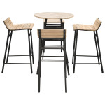 Paris Prix Ensemble Table De Bar De Jardin & 4 Tabourets "Mexico" 95cm Naturel