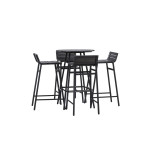 Paris Prix Ensemble Table De Bar De Jardin & 4 Tabourets "Mexico" 95cm Noir