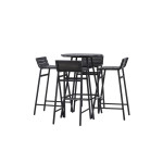 Paris Prix Ensemble Table De Bar De Jardin & 4 Tabourets "Mexico" 95cm Noir
