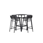 Paris Prix Ensemble Table De Bar De Jardin & 4 Tabourets "Mexico" 95cm Noir