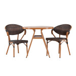 Paris Prix Ensemble Table De Jardin & 2 Chaises "Abrantes" 80cm Marron