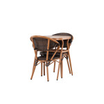 Paris Prix Ensemble Table De Jardin & 2 Chaises "Abrantes" 80cm Marron