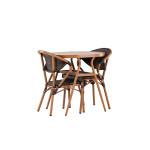 Paris Prix Ensemble Table De Jardin & 2 Chaises "Abrantes" 80cm Marron