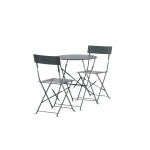 Paris Prix Ensemble Table De Jardin & 2 Chaises "Marseille" 71cm Gris Foncé