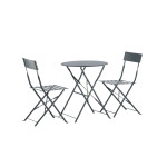 Paris Prix Ensemble Table De Jardin & 2 Chaises "Marseille" 71cm Gris Foncé