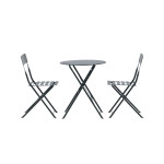 Paris Prix Ensemble Table De Jardin & 2 Chaises "Marseille" 71cm Gris Foncé