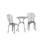 Paris Prix Ensemble Table De Jardin & 2 Chaises "Nandin" 73cm Argent