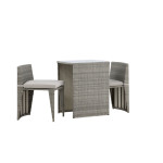 Paris Prix Ensemble Table De Jardin & 2 Chaises "Savanna" 75cm Gris