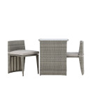 Paris Prix Ensemble Table De Jardin & 2 Chaises "Savanna" 75cm Gris