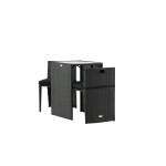 Paris Prix Ensemble Table De Jardin & 2 Chaises "Savanna" 75cm Noir