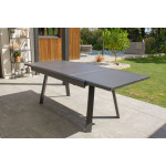 Paris Prix Ensemble Table De Jardin 4 Chaises & 2 Fauteuils "Stockholm" 150-225cm Gris Anthracite