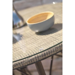 Paris Prix Ensemble Table De Jardin & 4 Fauteuils "Ushuaia" 125cm Marron