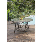 Paris Prix Ensemble Table De Jardin & 4 Fauteuils "Ushuaia" 125cm Marron