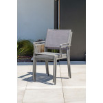 Paris Prix Ensemble Table De Jardin 6 Chaises & 2 Fauteuils "Stockholm" 200-300cm Gris Anthracite