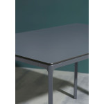 Paris Prix Ensemble Table De Jardin & 6 Fauteuils "Meet" 160cm Gris Anthracite