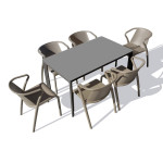 paris prix Ensemble Table de Jardin & 6 Fauteuils "Meet" 160cm Gris Anthracite