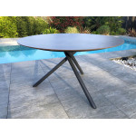 Paris Prix Ensemble Table De Jardin & 6 Fauteuils "Pilat" 129cm Gris Anthracite