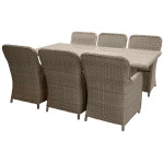 Paris Prix Ensemble Table De Jardin & 6 Fauteuils "Wembley" 200cm Naturel