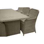 Paris Prix Ensemble Table De Jardin & 6 Fauteuils "Wembley" 200cm Naturel