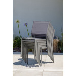 Paris Prix Ensemble Table De Jardin 8 Chaises & 2 Fauteuils "Stockholm" 200-300cm Gris Anthracite