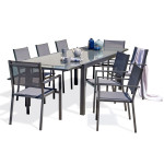 paris prix Ensemble Table de Jardin 8 Fauteuils "Tolede" 200-300cm Gris Anthracite