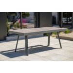 Paris Prix Ensemble Table De Jardin En Céramique 6 Chaises & 2 Fauteuils "Stockholm" 200-300cm Gris Anthracite