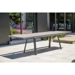Paris Prix Ensemble Table De Jardin En Céramique 6 Chaises & 2 Fauteuils "Stockholm" 200-300cm Gris Anthracite
