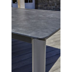 Paris Prix Ensemble Table De Jardin En Céramique & 6 Fauteuils "Camargue" 220cm Gris Anthracite