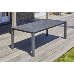 Paris Prix Ensemble Table De Jardin En Céramique & 8 Fauteuils "Camargue" 220cm Gris Anthracite
