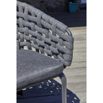 Paris Prix Ensemble Table De Jardin En Céramique & 8 Fauteuils "Camargue" 220cm Gris Anthracite