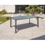 Paris Prix Ensemble Table De Jardin En Verre & 6 Fauteuils "Honfleur" 180-250cm Gris Anthracite