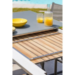 Paris Prix Ensemble Table De Jardin En Verre & 6 Fauteuils "Honfleur" 180-250cm Gris Anthracite