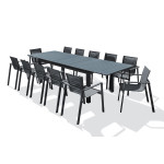 Paris Prix Ensemble Table De Jardin Extensible & 12 Fauteuils "Miami" 240-300cm Gris Anthracite