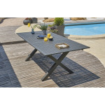 Paris Prix Ensemble Table De Jardin Extensible & 6 Fauteuils "Floride" 180-240cm Gris Anthracite