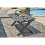 Paris Prix Ensemble Table De Jardin Extensible & 8 Fauteuils "Floride" 180-240cm Gris Anthracite