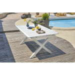 Paris Prix Ensemble Table De Jardin Extensible & 8 Fauteuils "Floride" 180-240cm Blanc