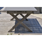 Paris Prix Ensemble Table De Jardin Extensible & 8 Fauteuils "Floride" 180-240cm Taupe